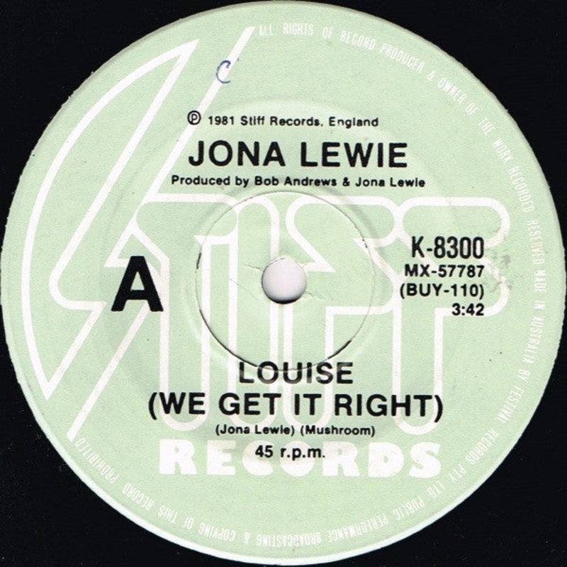 Jona Lewie – Louise (We Get It Right) (7, Single) (Very Good (VG))
