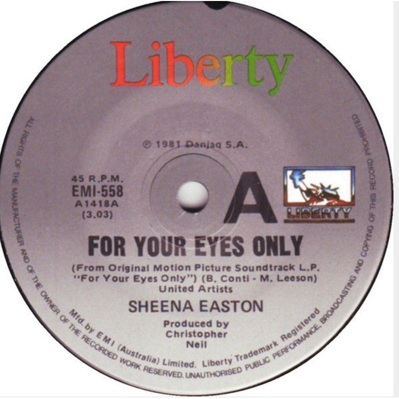 Sheena Easton – For Your Eyes Only (7, Single) (Very Good (VG))