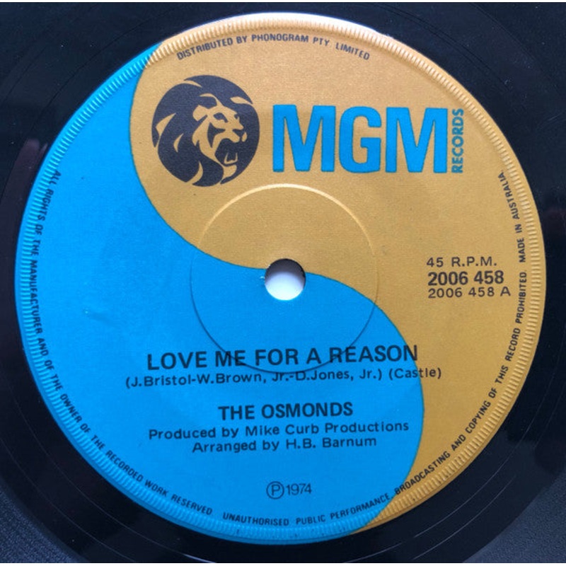The Osmonds – Love Me For A Reason (7, Single) (Very Good (VG))