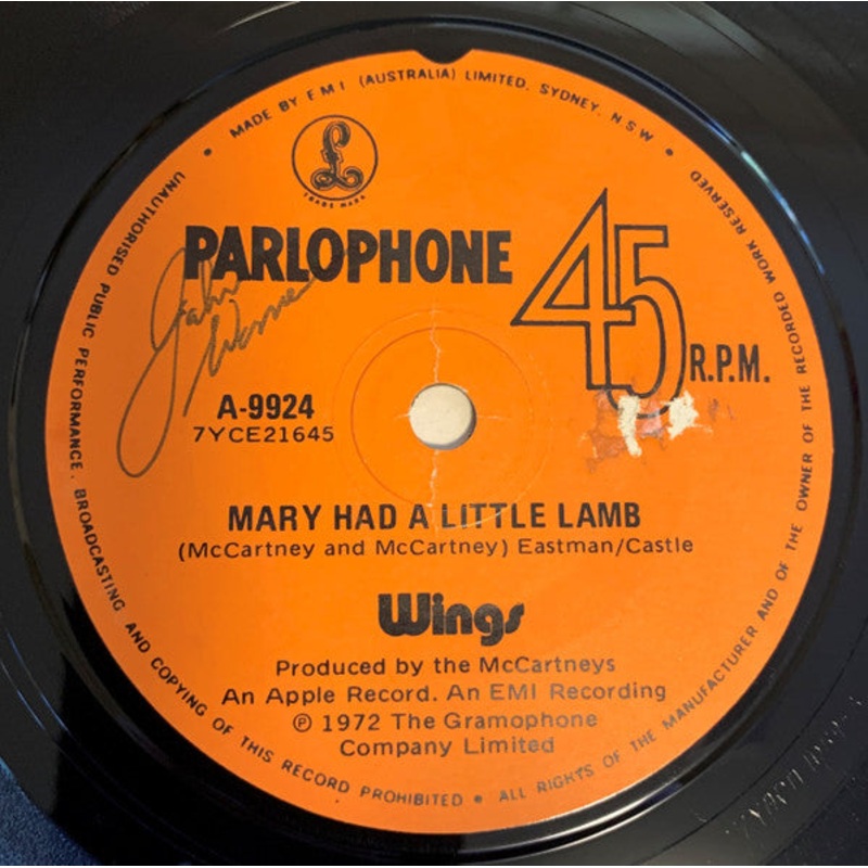 Wings  – Mary Had A Little Lamb (7, Single) (Very Good Plus (VG+))