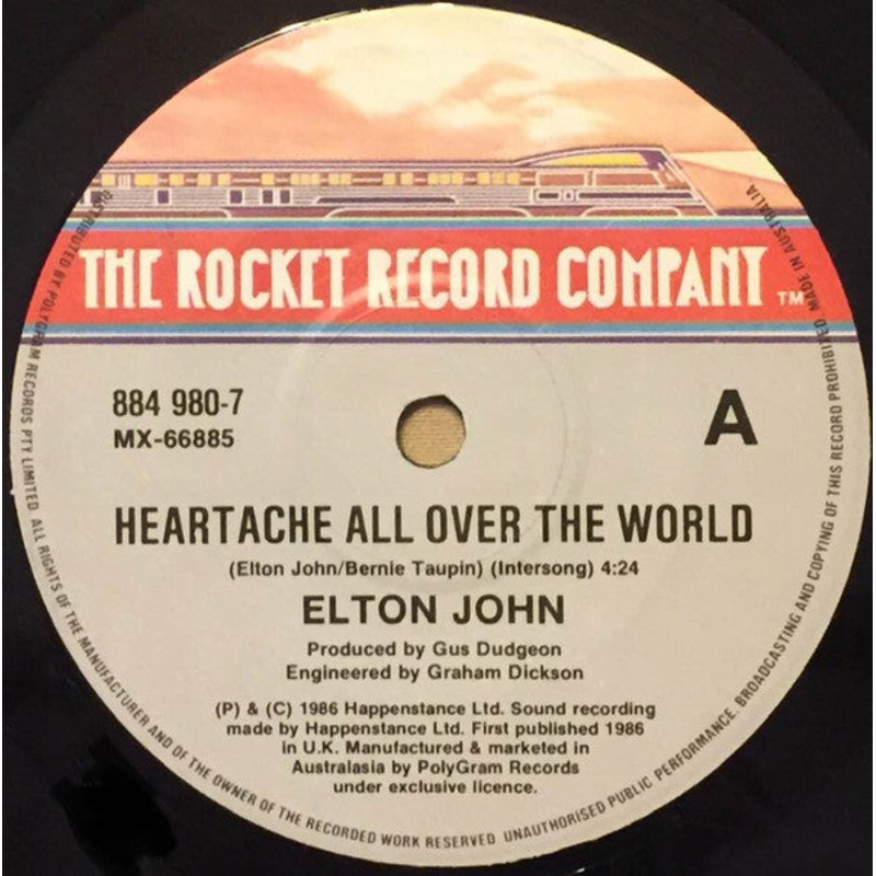 Elton John – Heartache All Over The World (7, Single) (Very Good (VG))