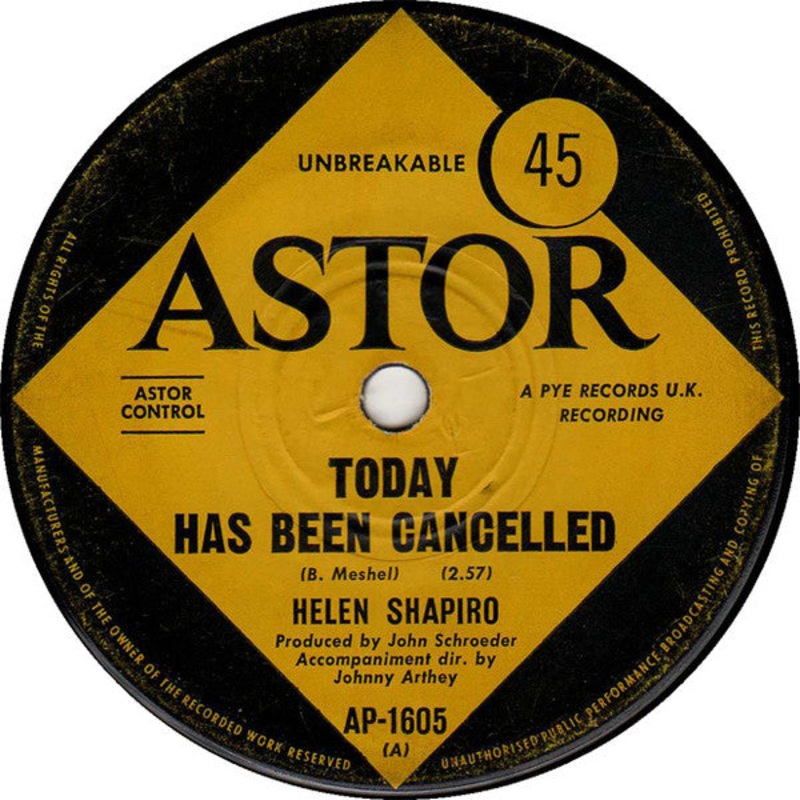 Helen Shapiro – Today Has Been Cancelled (7, Single) (Very Good (VG))