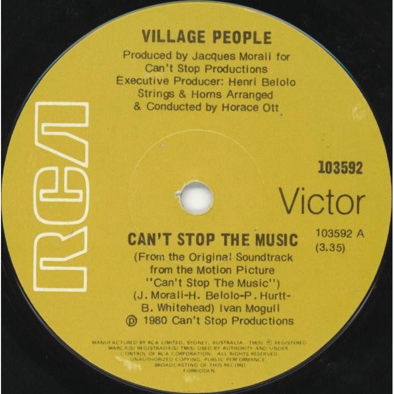 Village People – Can’t Stop The Music  (7, Single) (Very Good (VG))