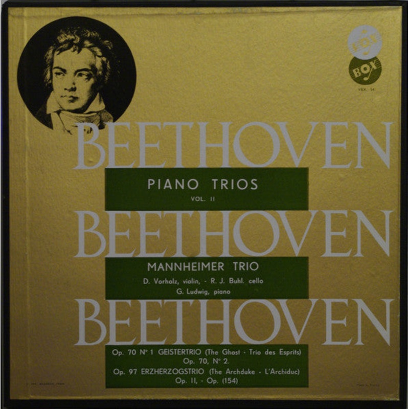 Beethoven*  Mannheimer Trio – Piano Trios Vol. II (3xLP, Album, Mono + Box, Album, Mono) (Very Good Plus (VG+))