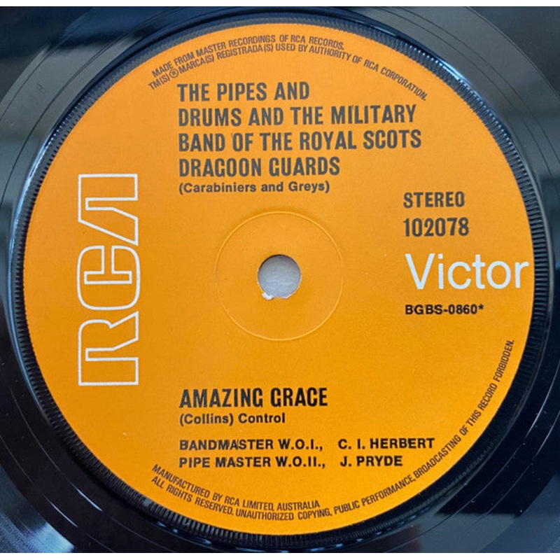The Pipes And Drums Of The Royal Scots Dragoon Guards (Carabiniers And Greys) And The Military Band Of The Royal Scots Dragoon Guards (Carabiniers And Greys) – Amazing Grace / Cornet Carillon (7) (Very Good (VG))