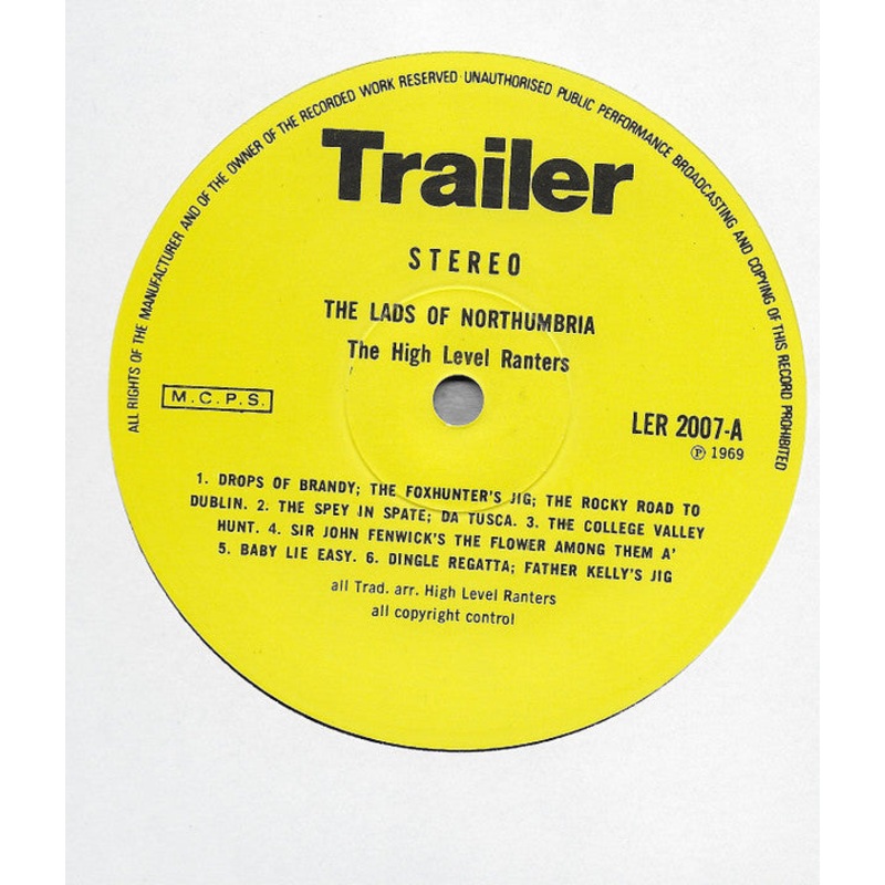 The High Level Ranters – The Lads Of Northumbria (LP, Album, RE, Yel) (Very Good Plus (VG+))