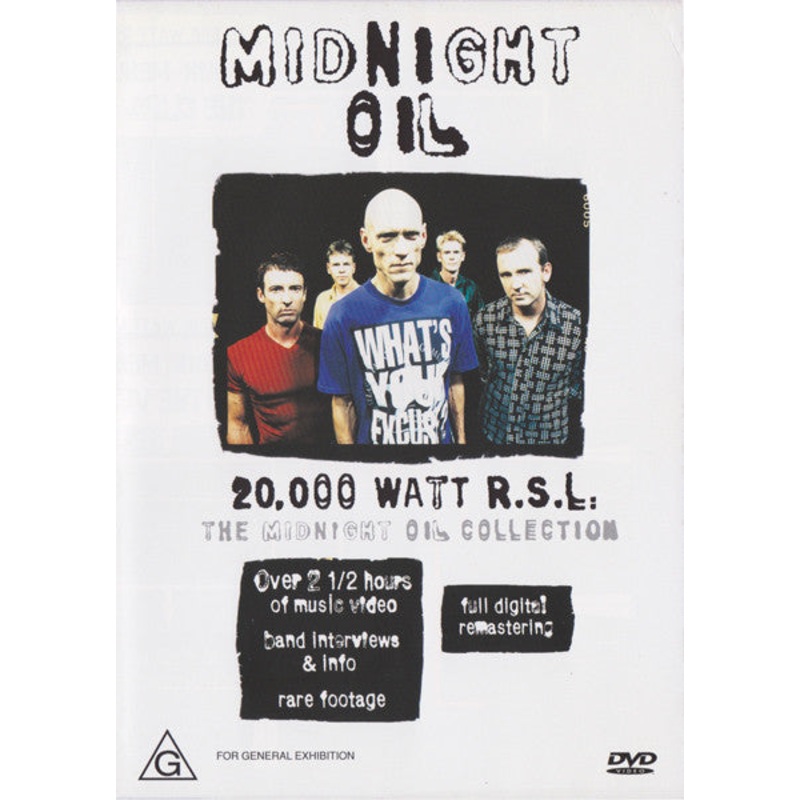 Midnight Oil – 20,000 Watt R.S.L. The Midnight Oil Collection (DVD-V, Comp, PAL) (Very Good Plus (VG+))