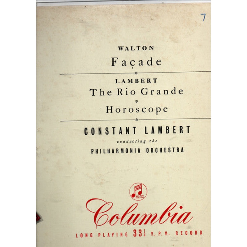 Sir William Walton, Constant Lambert, Philharmonia Orchestra – Walton-Facade: Lambert – Rio Grande & Horoscope (LP, Album, Mono) (Very Good Plus (VG+))