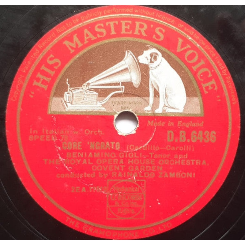 Beniamino Gigli – Core ‘Ngrato / Dicitencello Vuje (Shellac, 12) (Very Good Plus (VG+))