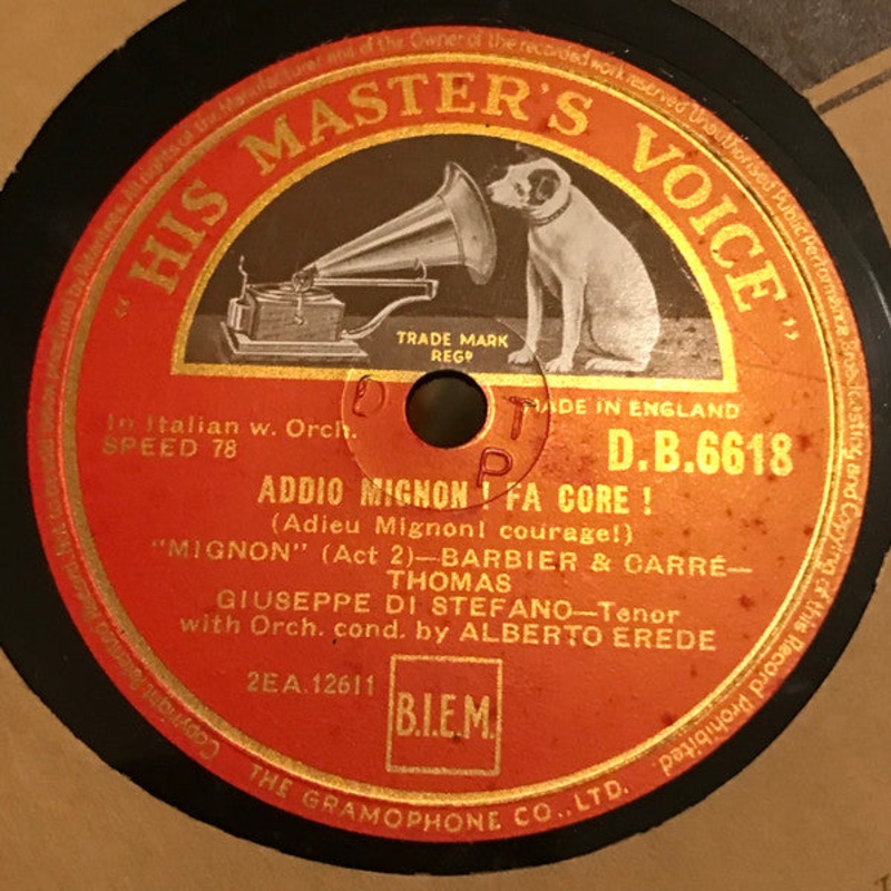 Giuseppe di Stefano With Orch.* Conducted By Alberto Erede – Addio Mignon! Fa Core! / Ah! Non Credevi Tu! (Shellac, 12, RP, DTP) (Very Good Plus (VG+))