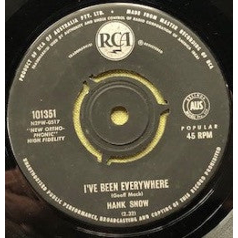 Hank Snow – I’ve Been Everywhere (7) (Very Good Plus (VG+))