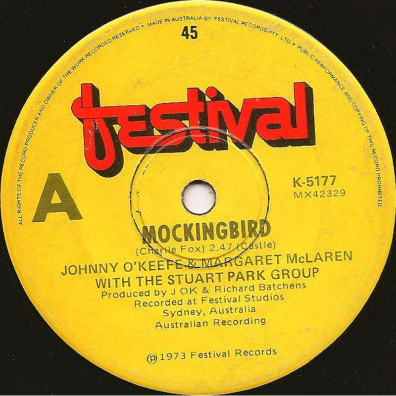 Johnny O’Keefe And Margaret McLaren With The Stuart Park Show Group – Mockingbird (7, Single) (Very Good (VG))