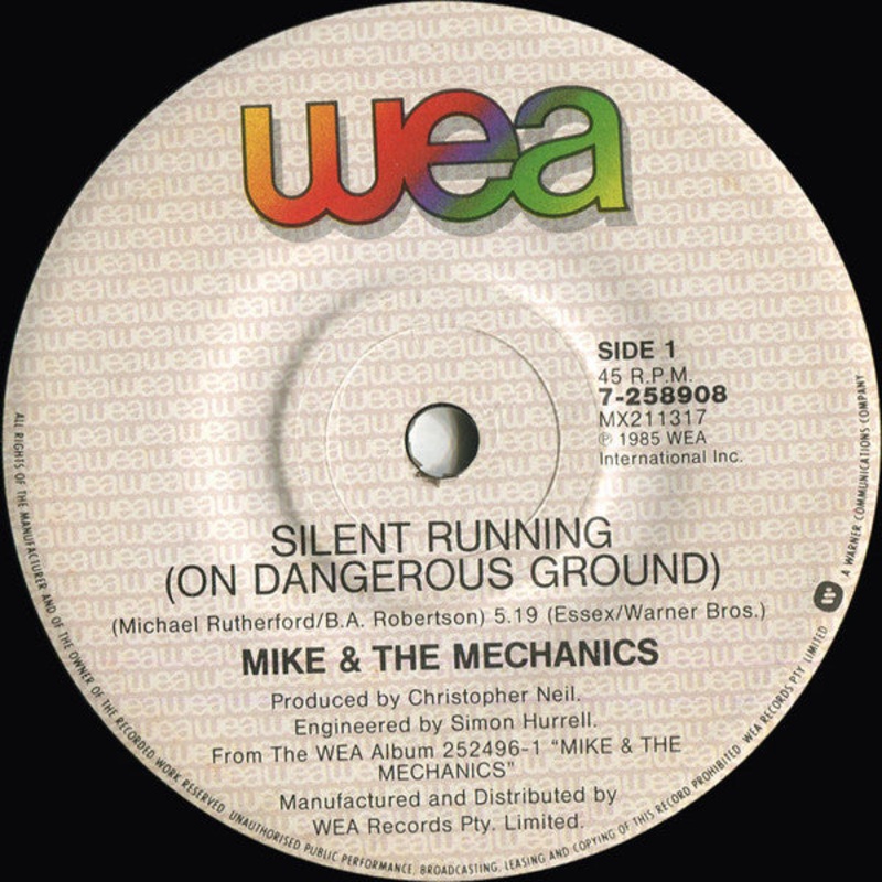 Mike & The Mechanics – Silent Running (On Dangerous Ground) (7, Single, Gen) (Very Good Plus (VG+))