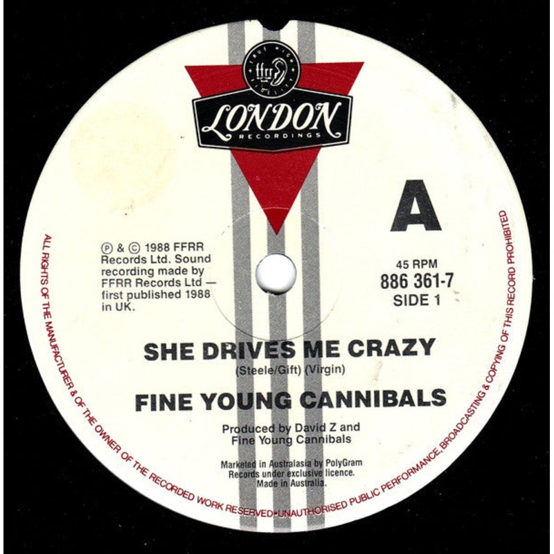 Fine Young Cannibals – She Drives Me Crazy (7, Single) (Very Good Plus (VG+))