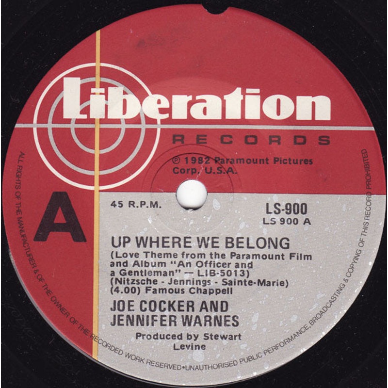 Joe Cocker And Jennifer Warnes – Up Where We Belong (7, Single) (Very Good Plus (VG+))