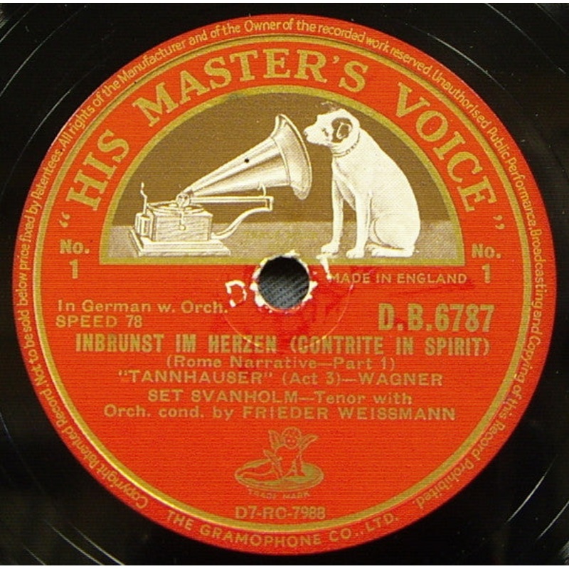 Set Svanholm with Orch. Cond. Frieder Weissmann – Inbrunst Im Herzen / Da Naht’ Auch Ich (Shellac, 12) (Very Good Plus (VG+))