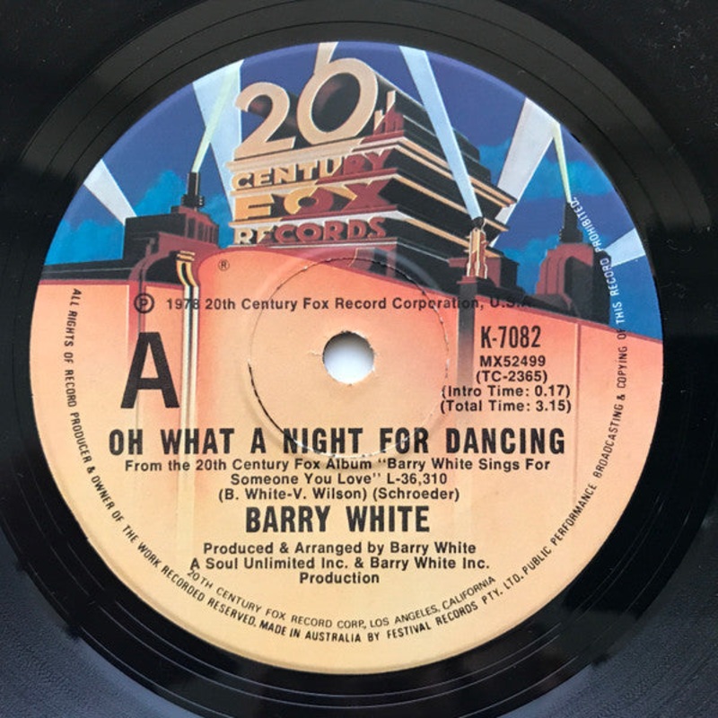 Barry White – Oh What A Night For Dancing (7, Single) (Very Good (VG))
