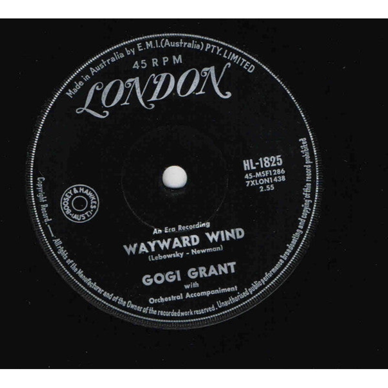 Gogi Grant – The Wayward Wind / No More Than Forever  (7, Single, RE) (Very Good (VG))