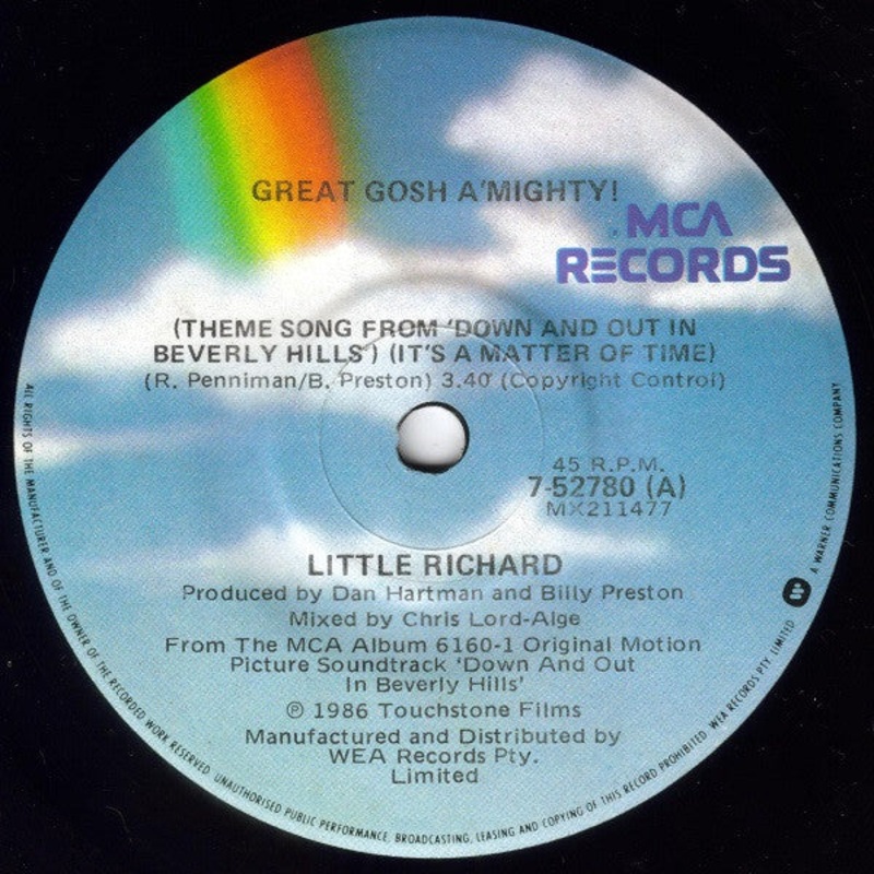 Little Richard – Great Gosh A’Mighty! (Theme Song From ‘Down And Out In Beverly Hills’) (It’s A Matter Of Time) (7, Single) (Very Good (VG))