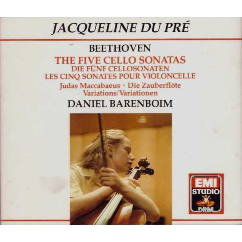 Jacqueline Du Pr, Ludwig van Beethoven, Daniel Barenboim – The Five Cello Sonatas, Variations (2xCD, Album, RE, RM) (Very Good Plus (VG+))