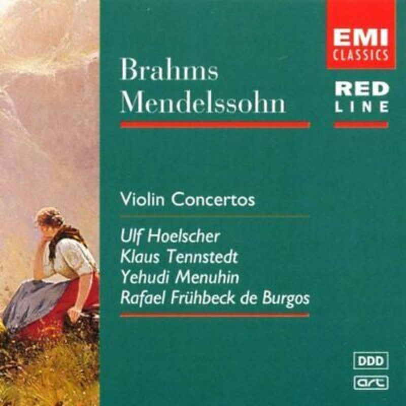 Johannes Brahms, Felix Mendelssohn-Bartholdy, Ulf Hoelscher, Klaus Tennstedt, Yehudi Menuhin, Rafael Frhbeck De Burgos – Violin Concertos (CD, Comp, RM) (Very Good Plus (VG+))