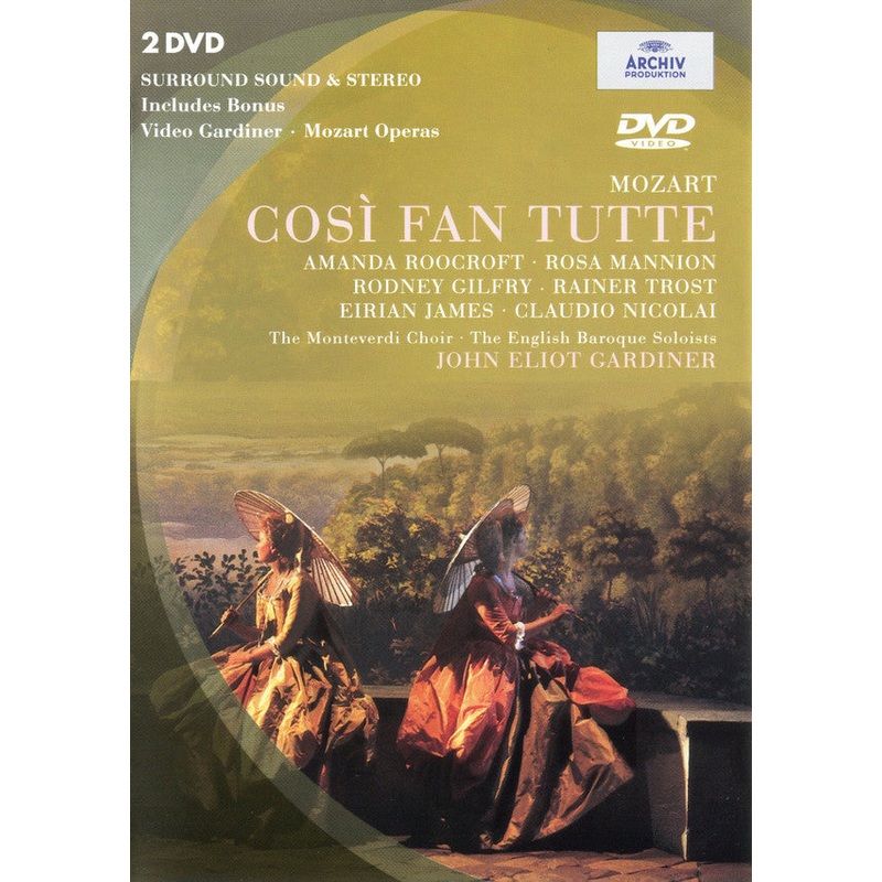Mozart* – Amanda Roocroft, Rosa Mannion, Rodney Gilfry, Rainer Trost, Eirian James, Claudio Nicolai, The Monteverdi Choir, The English Baroque Soloists, John Eliot Gardiner – Cos Fan Tutte (2xDVD-V, NTSC) (Very Good Plus (VG+))