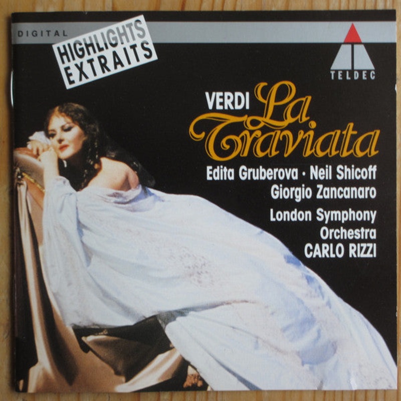 Giuseppe Verdi – Edita Gruberova, Neil Shicoff, Giorgio Zancanaro, London Symphony Orchestra, Carlo Rizzi – La Traviata – Highlights (CD) (Very Good Plus (VG+))