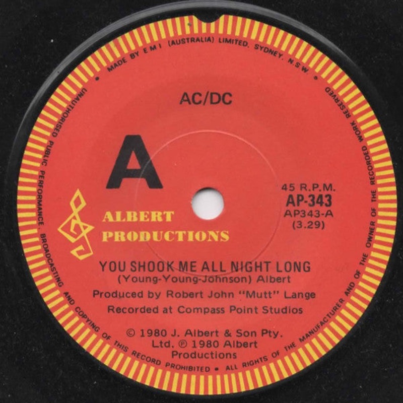 AC/DC – You Shook Me All Night Long (7, Single) (Very Good Plus (VG+))