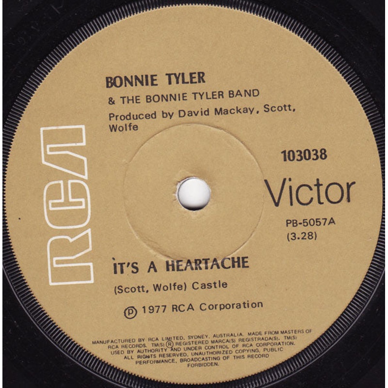Bonnie Tyler & The Bonnie Tyler Band – It’s A Heartache (7, Single) (Very Good (VG))