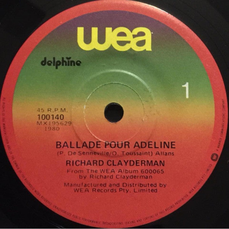 Richard Clayderman – Ballade Pour Adeline (7, Single) (Good Plus (G+))