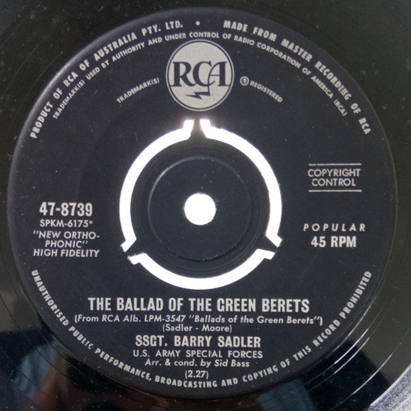SSgt. Barry Sadler* – The Ballad Of The Green Berets (7, Single) (Very Good (VG))