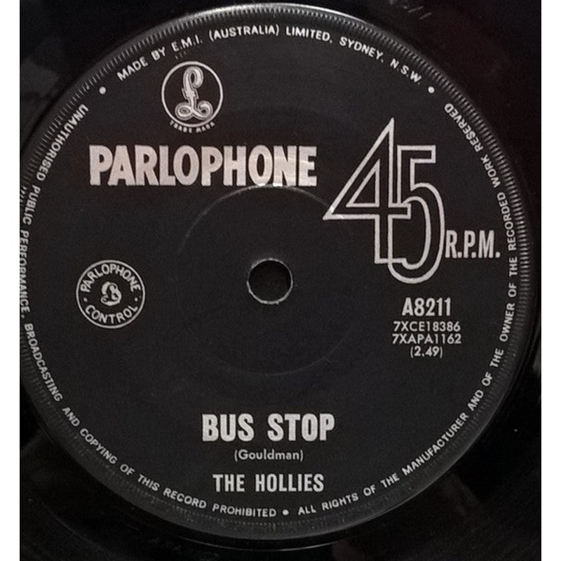 The Hollies – Bus Stop / Don’t Run And Hide (7, Single) (Very Good (VG))