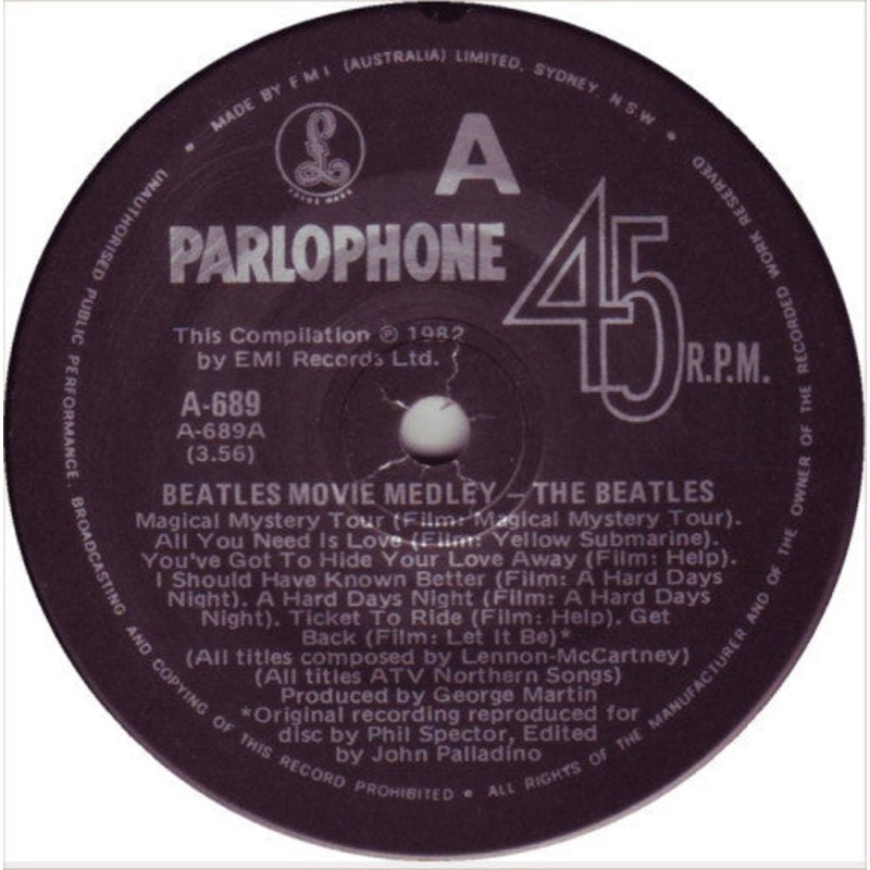 The Beatles – Beatles Movie Medley (7, Single) (Good Plus (G+))