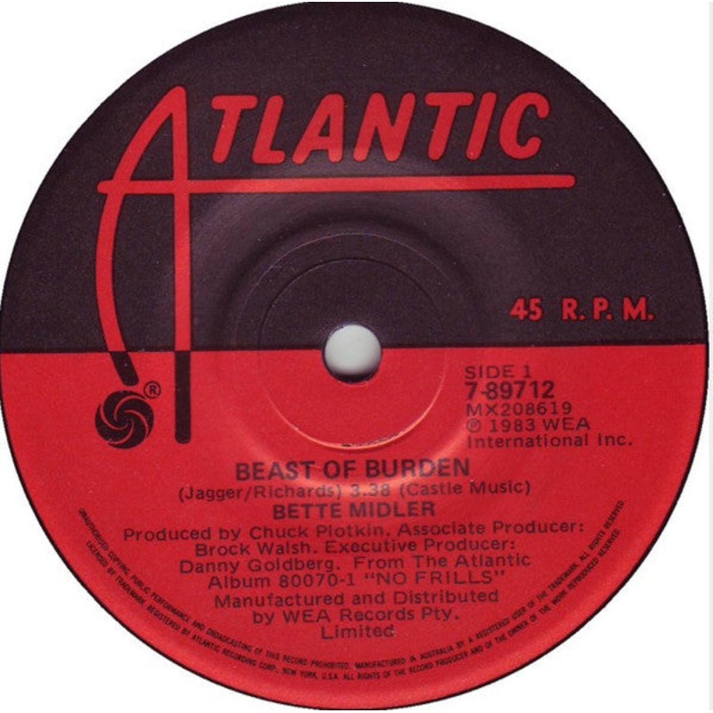 Bette Midler – Beast Of Burden (7, Single) (Very Good (VG))