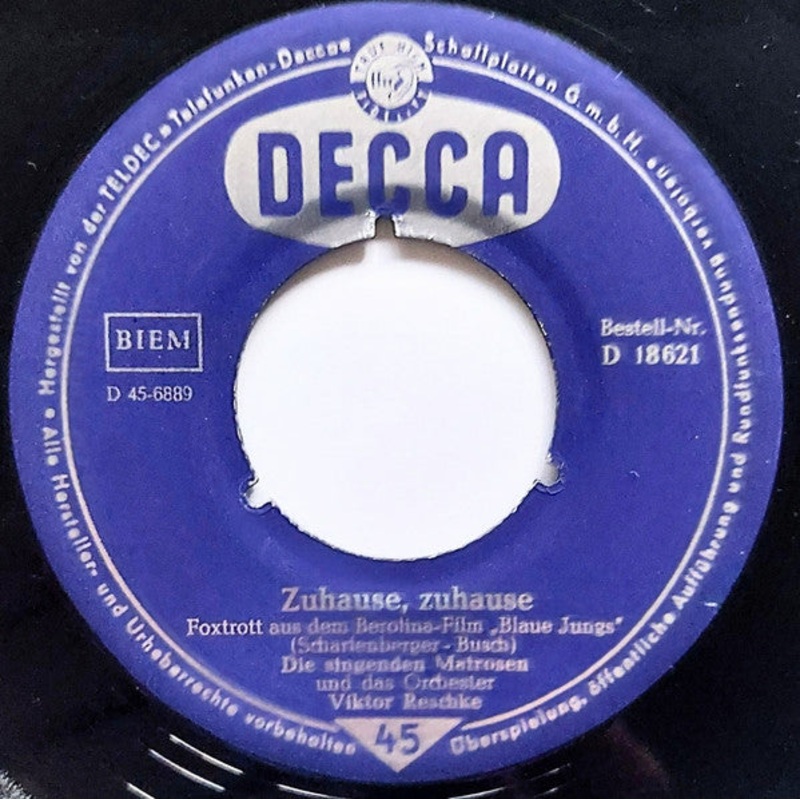 Die Singenden Matrosen / Die Benicarlos – Zuhause, Zuhause / Der Weie Mond Von Maratonga (7, Single, Mono, 3-P) (Very Good (VG))