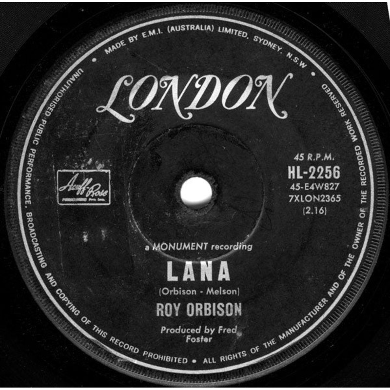 Roy Orbison – Lana (7, Single) (Very Good (VG))
