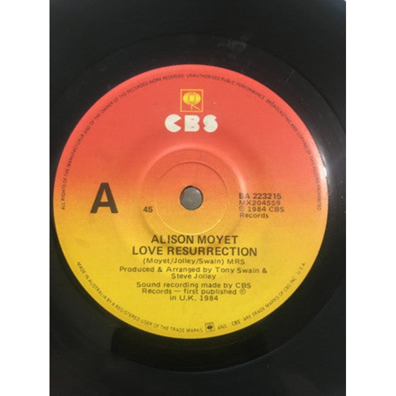 Alison Moyet – Love Resurrection (7, Single, Sun) (Very Good Plus (VG+))