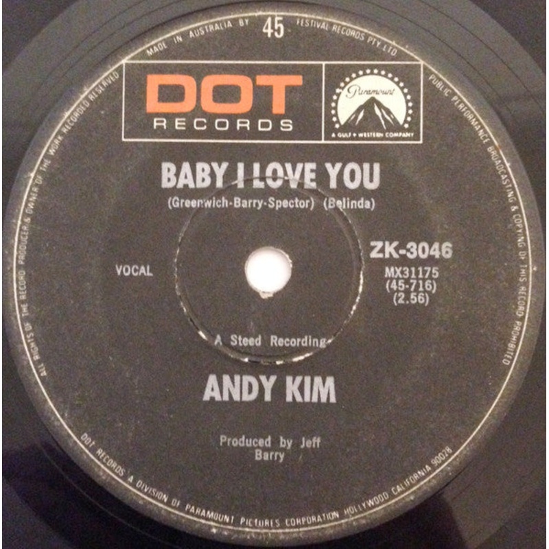 Andy Kim – Baby I Love You (7, Single) (Very Good (VG))