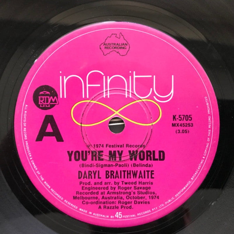 Daryl Braithwaite – You’re My World (7, Single) (Very Good Plus (VG+))