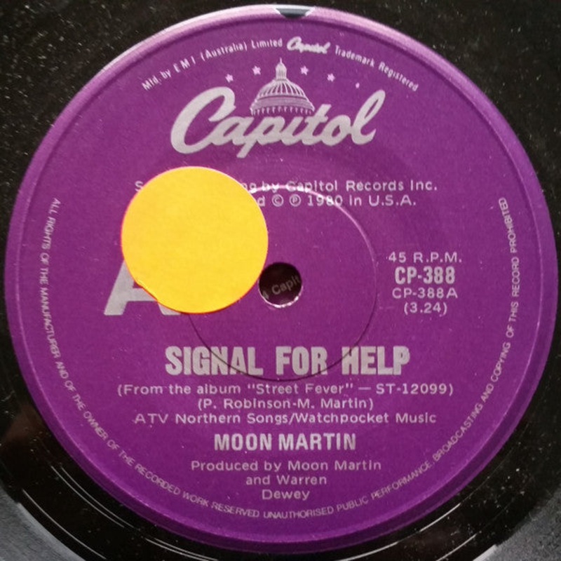 Moon Martin – Signal For Help (7, Single) (Very Good Plus (VG+))