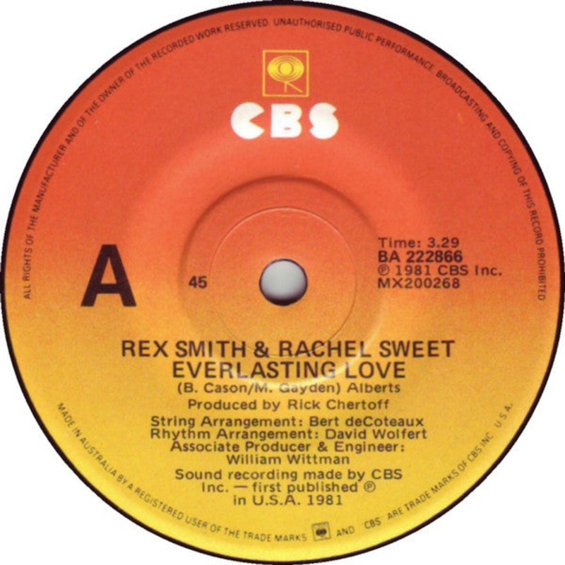 Rex Smith / Rachel Sweet – Everlasting Love (7) (Very Good (VG))
