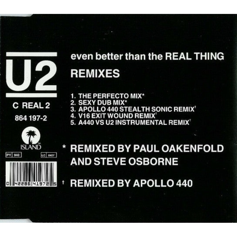 U2 – Even Better Than The Real Thing (Remixes) (CD, Single) (Very Good Plus (VG+))