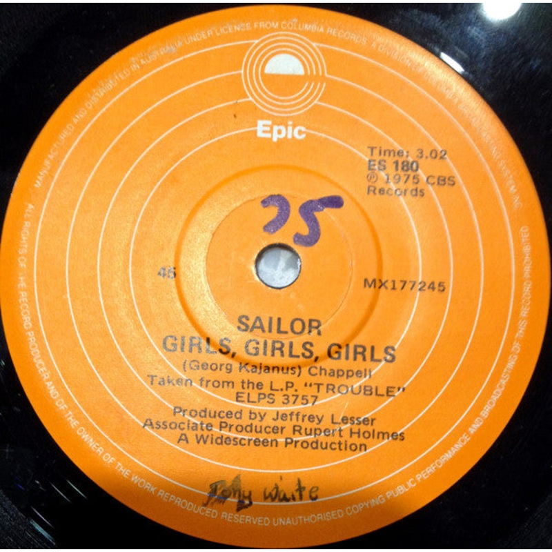 Sailor – Girls, Girls, Girls (7, Single) (Very Good (VG))
