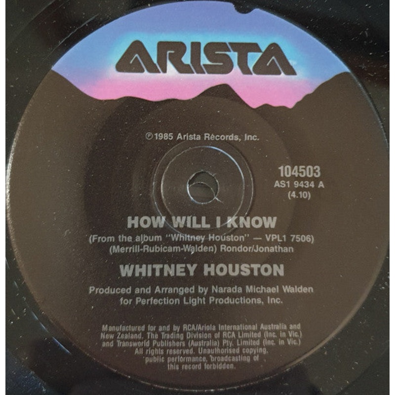 Whitney Houston – How Will I Know (7, Single) (Very Good Plus (VG+))