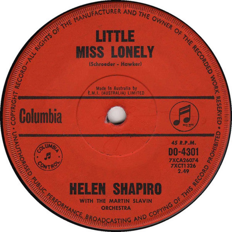 Helen Shapiro – Little Miss Lonely (7, Single) (Very Good (VG))
