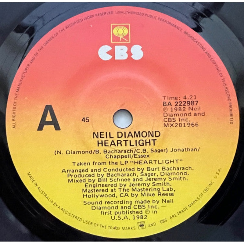 Neil Diamond – Heartlight (7, Single) (Very Good Plus (VG+))