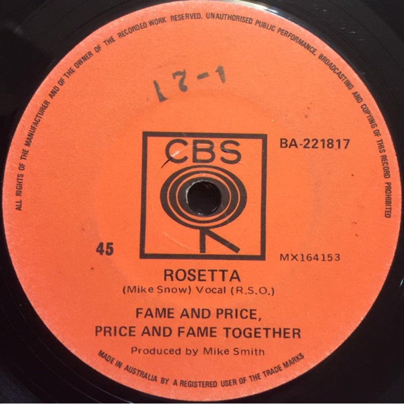 Georgie Fame & Alan Price – Rosetta (7, Single) (Very Good (VG))