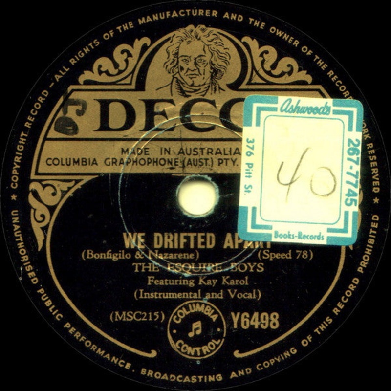 The Esquire Boys – We Drifted Apart / Caravan (Shellac, 10) (Very Good (VG))