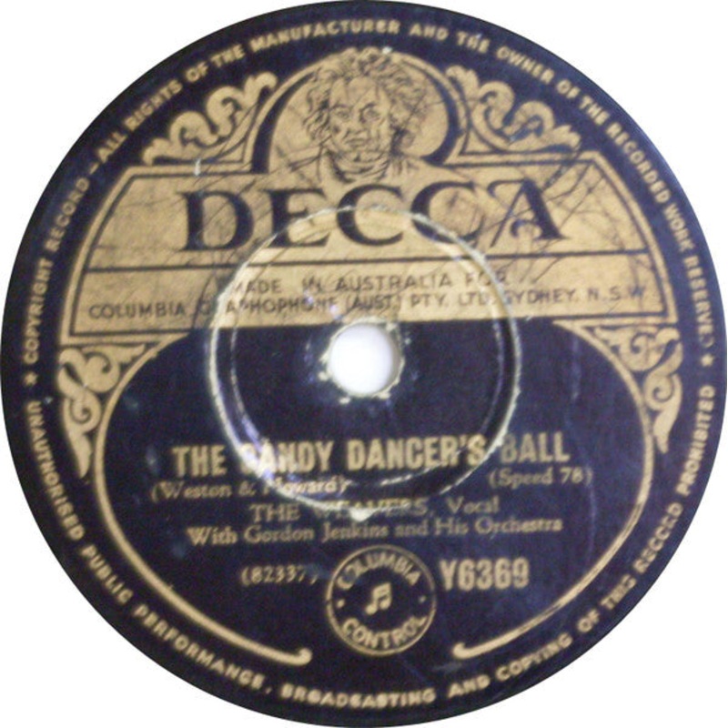 The Weavers With Gordon Jenkins And His Orchestra – The Gandy Dancer’s Ball / Ay-Round The Corner (Shellac, 10) (Very Good (VG))