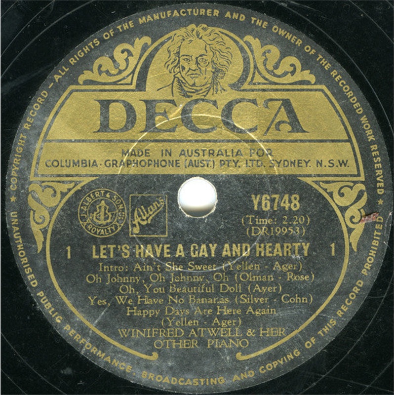 Winifred Atwell – Let’s Have A Gay And Hearty (Shellac, 10) (Very Good Plus (VG+))